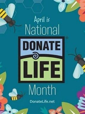 Donate Life National Month Graphic - Teal, Light Blue, Lime